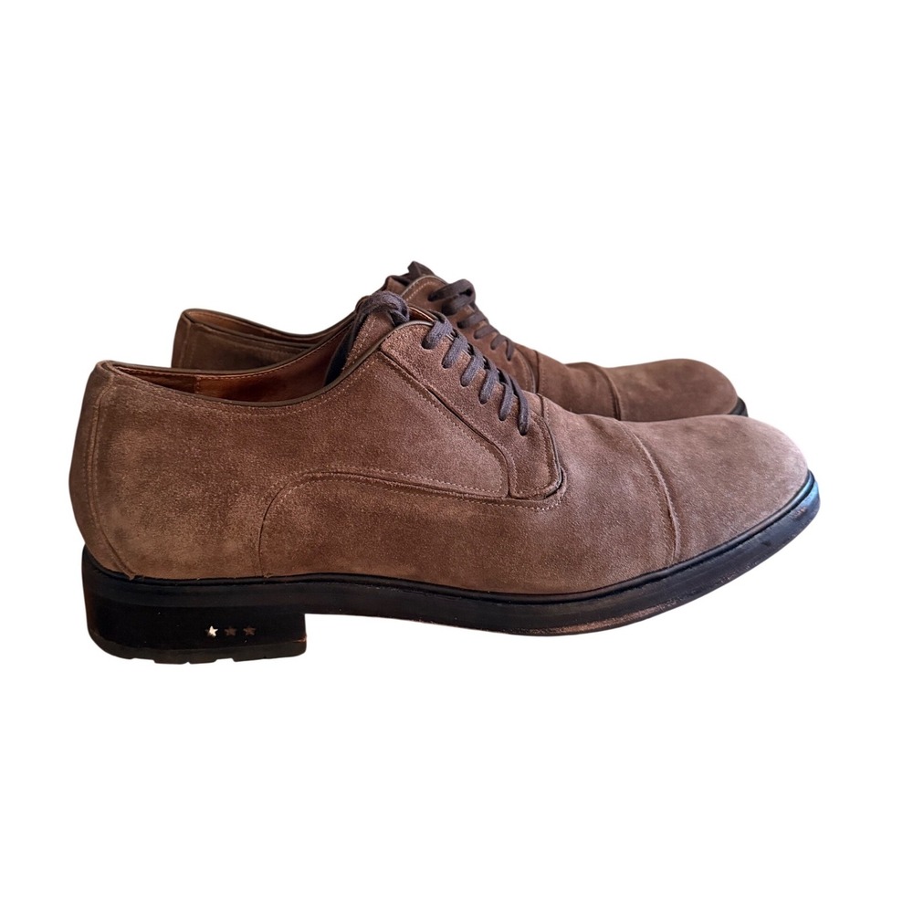 John Varvatos USA Suede Cap Toe Oxford Shoes Men‎ 12 Brown Lace Up Italy Wingtip